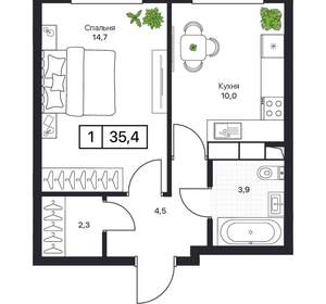1-к квартира, вторичка, 35м2, 8/17 этаж