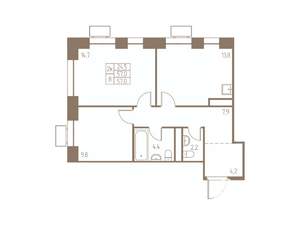 2-к квартира, строящийся дом, 57м2, 12/25 этаж