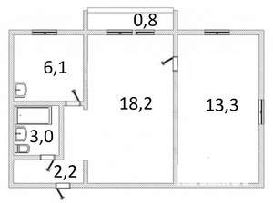 2-к квартира, вторичка, 43м2, 2/4 этаж