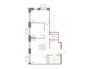 3-к квартира, строящийся дом, 70м2, 19/25 этаж