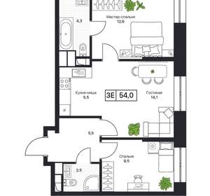 2-к квартира, вторичка, 54м2, 11/17 этаж