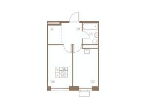 1-к квартира, строящийся дом, 41м2, 20/25 этаж