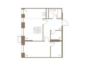 2-к квартира, строящийся дом, 63м2, 4/25 этаж