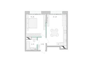 1-к квартира, строящийся дом, 44м2, 13/17 этаж