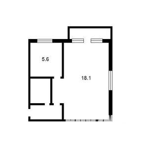 1-к квартира, вторичка, 31м2, 5/5 этаж