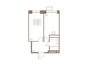 1-к квартира, строящийся дом, 39м2, 20/25 этаж