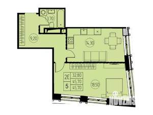 2-к квартира, вторичка, 46м2, 17/18 этаж