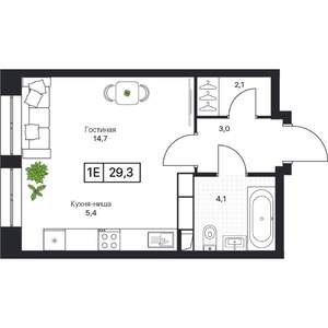 Студия квартира, вторичка, 29м2, 15/17 этаж