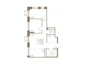 3-к квартира, строящийся дом, 68м2, 8/25 этаж