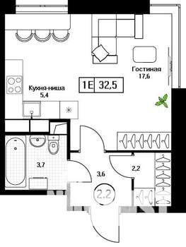 Студия квартира, вторичка, 33м2, 7/17 этаж