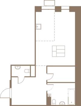 1-к квартира, строящийся дом, 55м2, 3/25 этаж