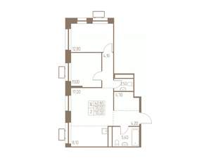 3-к квартира, строящийся дом, 70м2, 23/25 этаж