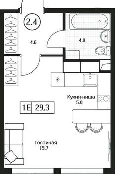 Студия квартира, вторичка, 29м2, 6/17 этаж
