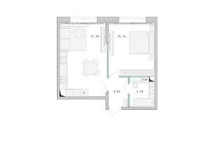 1-к квартира, строящийся дом, 44м2, 8/17 этаж