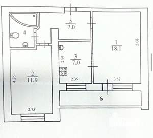 2-к квартира, вторичка, 52м2, 4/9 этаж