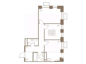 3-к квартира, строящийся дом, 56м2, 13/25 этаж