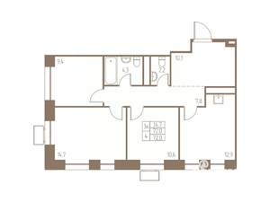 3-к квартира, строящийся дом, 72м2, 14/25 этаж