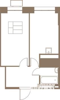 1-к квартира, строящийся дом, 39м2, 19/25 этаж