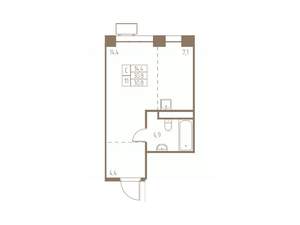 Студия квартира, строящийся дом, 31м2, 20/25 этаж