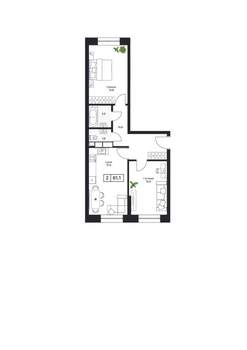 2-к квартира, вторичка, 61м2, 10/13 этаж