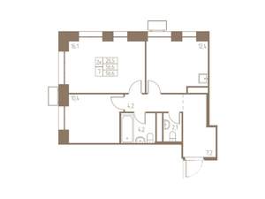 2-к квартира, строящийся дом, 57м2, 4/25 этаж