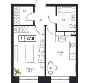 1-к квартира, вторичка, 38м2, 3/17 этаж