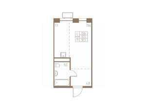 Студия квартира, строящийся дом, 31м2, 13/25 этаж
