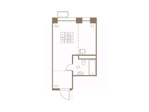 Студия квартира, строящийся дом, 31м2, 13/25 этаж