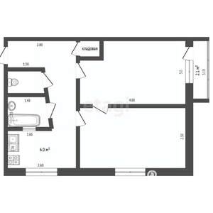 2-к квартира, вторичка, 40м2, 5/5 этаж