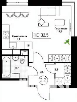 Студия квартира, вторичка, 33м2, 11/17 этаж