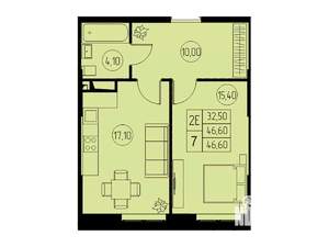 2-к квартира, вторичка, 47м2, 5/23 этаж