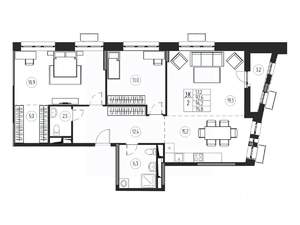 3-к квартира, вторичка, 94м2, 20/21 этаж