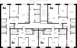 2-к квартира, вторичка, 55м2, 2/17 этаж