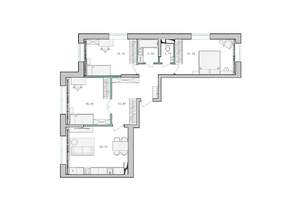 3-к квартира, строящийся дом, 85м2, 4/17 этаж