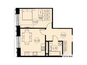 Студия квартира, вторичка, 41м2, 26/28 этаж