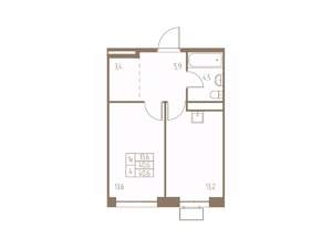 1-к квартира, строящийся дом, 41м2, 22/25 этаж
