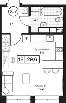 Студия квартира, вторичка, 30м2, 6/17 этаж