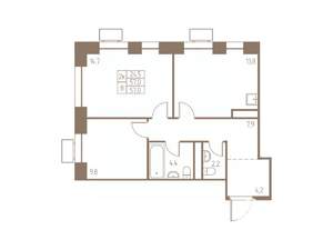 2-к квартира, строящийся дом, 57м2, 14/25 этаж