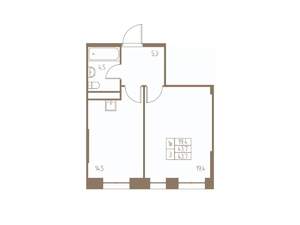 1-к квартира, строящийся дом, 44м2, 3/25 этаж