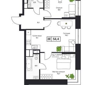 2-к квартира, вторичка, 54м2, 3/17 этаж