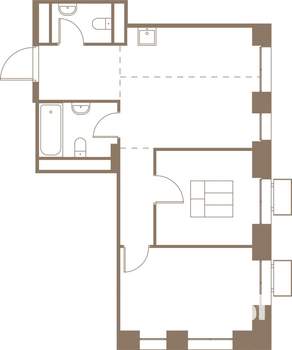 3-к квартира, строящийся дом, 56м2, 4/25 этаж
