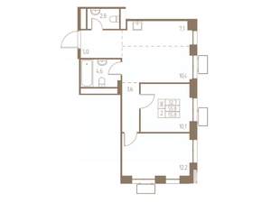 3-к квартира, строящийся дом, 56м2, 20/25 этаж