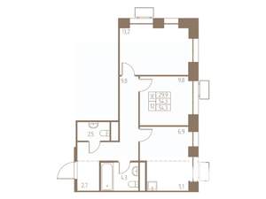 3-к квартира, вторичка, 54м2, 20/25 этаж