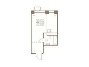 Студия квартира, строящийся дом, 31м2, 21/25 этаж