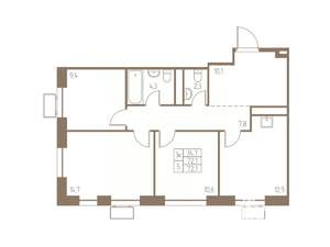 3-к квартира, строящийся дом, 72м2, 8/25 этаж