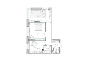 2-к квартира, строящийся дом, 59м2, 9/17 этаж