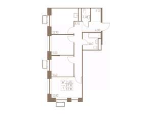 3-к квартира, строящийся дом, 67м2, 14/25 этаж