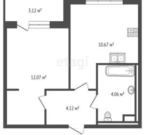 1-к квартира, вторичка, 33м2, 13/16 этаж