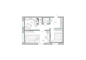 2-к квартира, строящийся дом, 58м2, 13/17 этаж