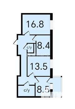 3-к квартира, вторичка, 68м2, 9/9 этаж